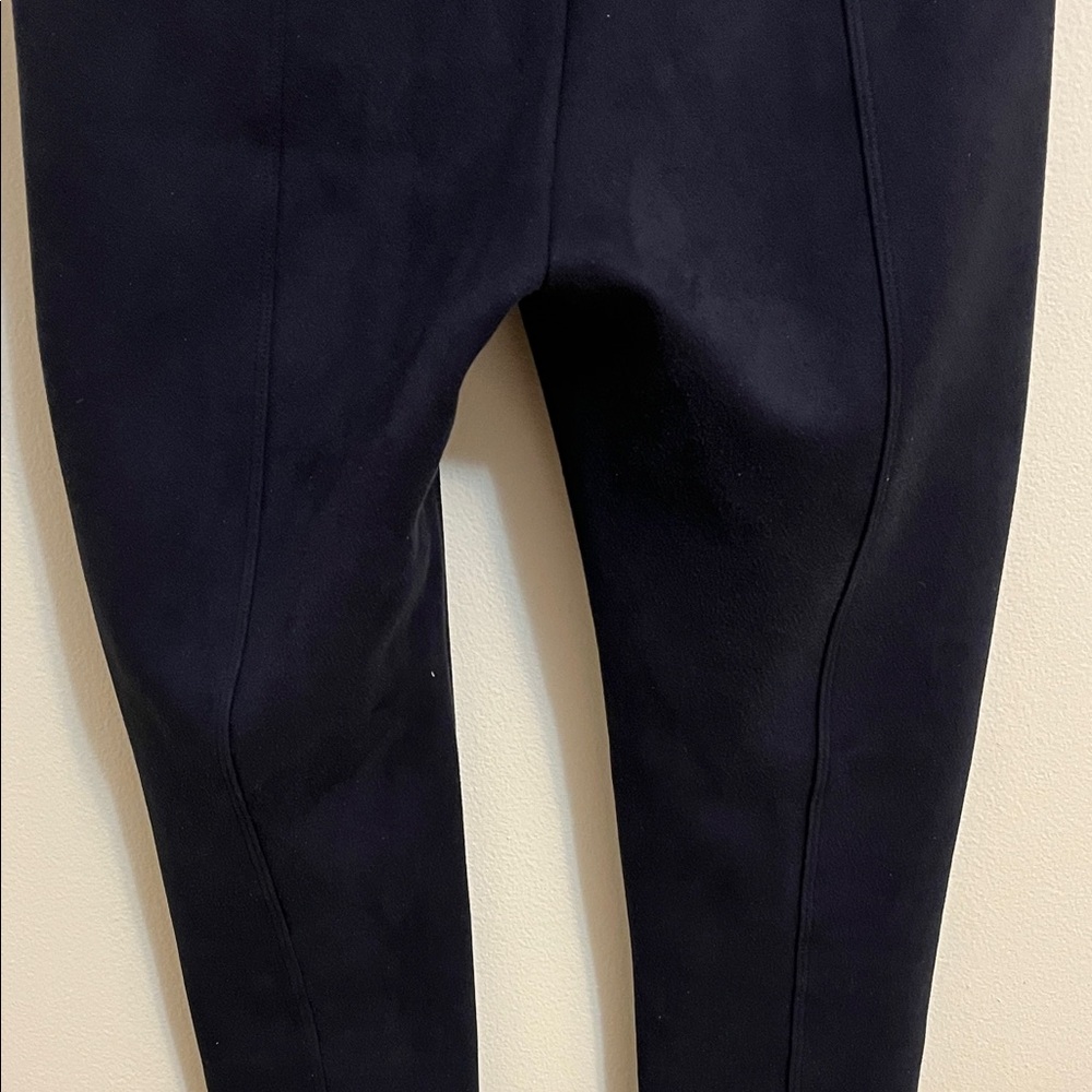 Spandex Women's Faux Suede Stretch Black Legging Medium High Rise Pull On 20322R - Picture 10 of 15